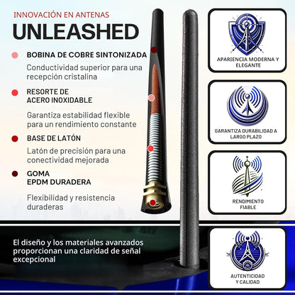 AntennaMastsRus Antena de Goma Corta se Ajusta a Chevrolet Silverado 1500 (2006-2026), La Original de 6 3/4 Pulgadas, A Prueba de Lavado de Automóvil, Goma EPDM Duradera, Bobina de Cobre Interna para