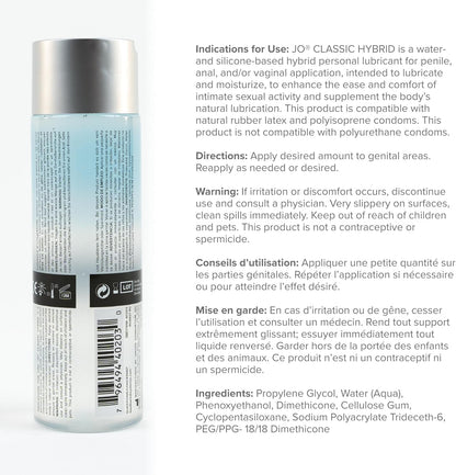 JO Lubricante personal híbrido clásico, lubricante a base de agua y...