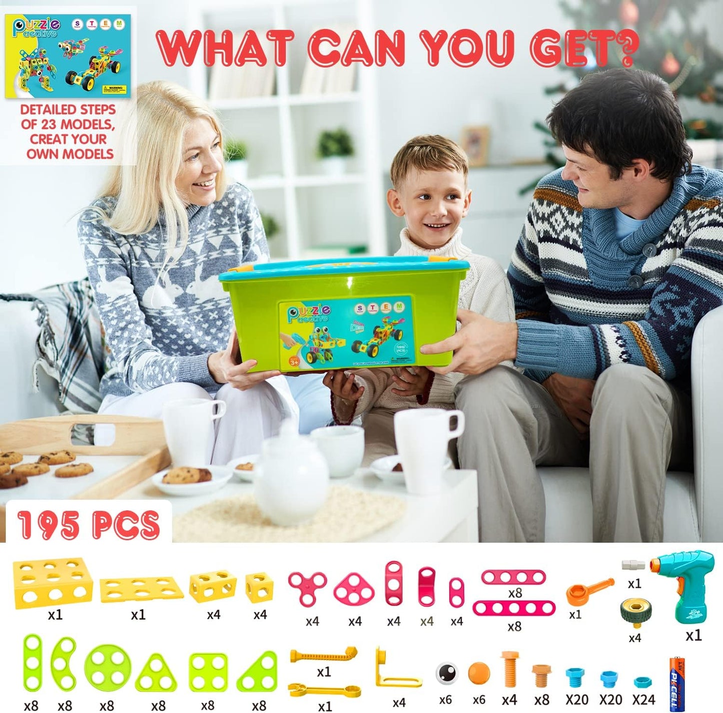NXONE 195 piezas de juguetes educativos STEM para niños y