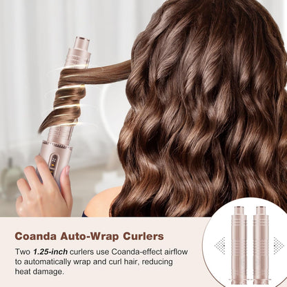 7MAGIC Estilizador de cabello y cepillo secador de cabello 7 en 1, secador de cabello de alta velocidad de 110,000 RPM con iones negativos para peinar sin encrespamiento, secado rápido, rizado