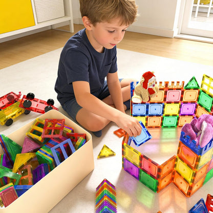 Coodoo 60 PIEZAS Bloques Magnéticos de Construcción para Niños Jugu...