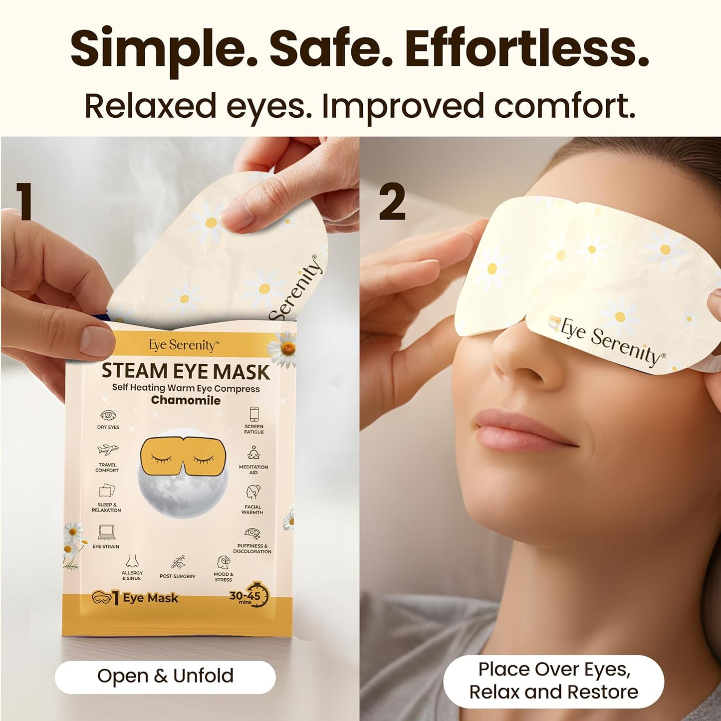 Lure Essentials Compresa cálida autocalentable para ojos secos, más...