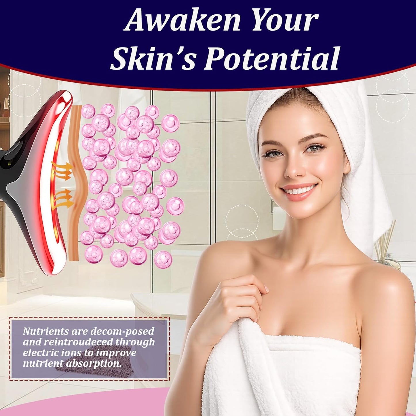 Masajeador facial para mujeres y hombres, rodillo facial para apret...