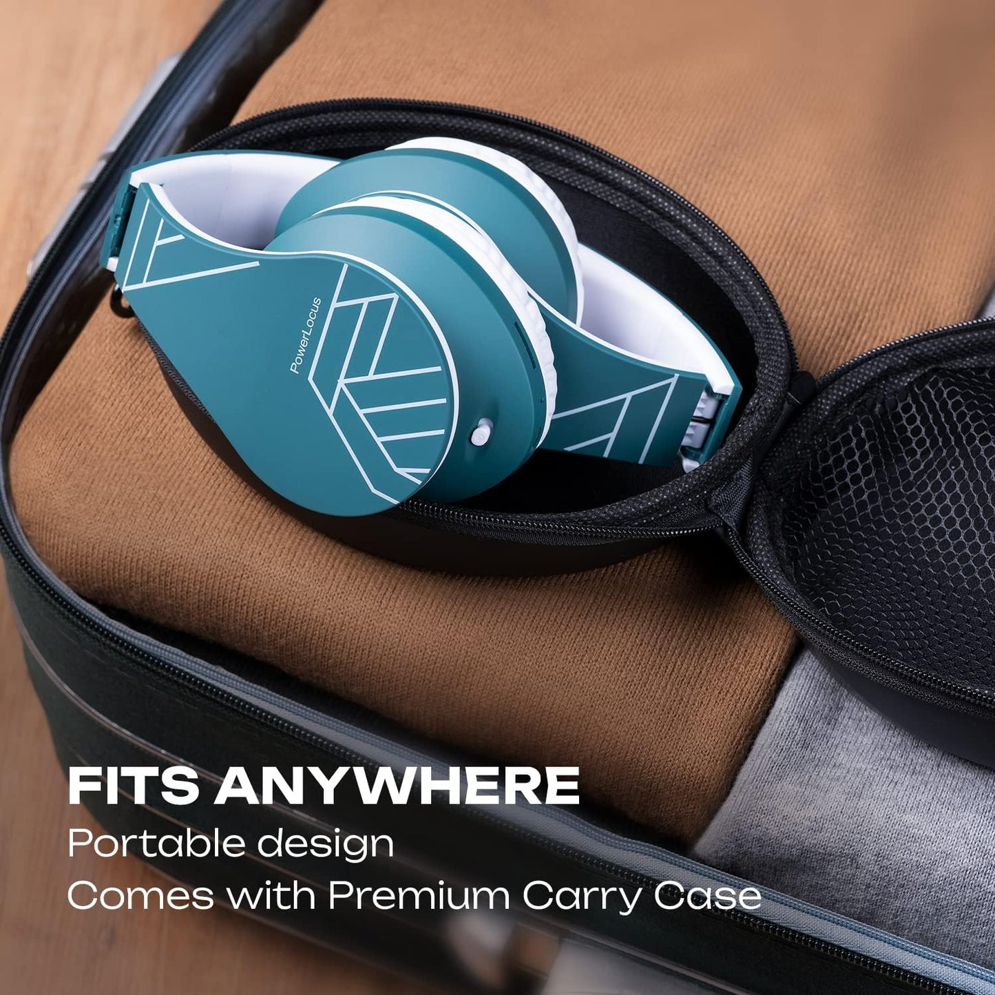 PowerLocus - Audífonos Bluetooth sobre las orejas, auriculares inal...