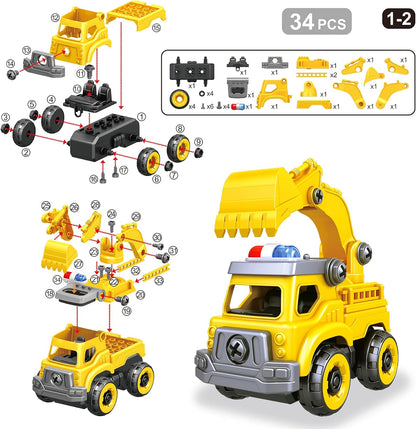 Juguetes de coches 4 en 1 para desamarrar para niños, vehículo de j...
