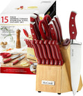McCook® Juego de cuchillos de cocina de acero inoxidable con bloque...