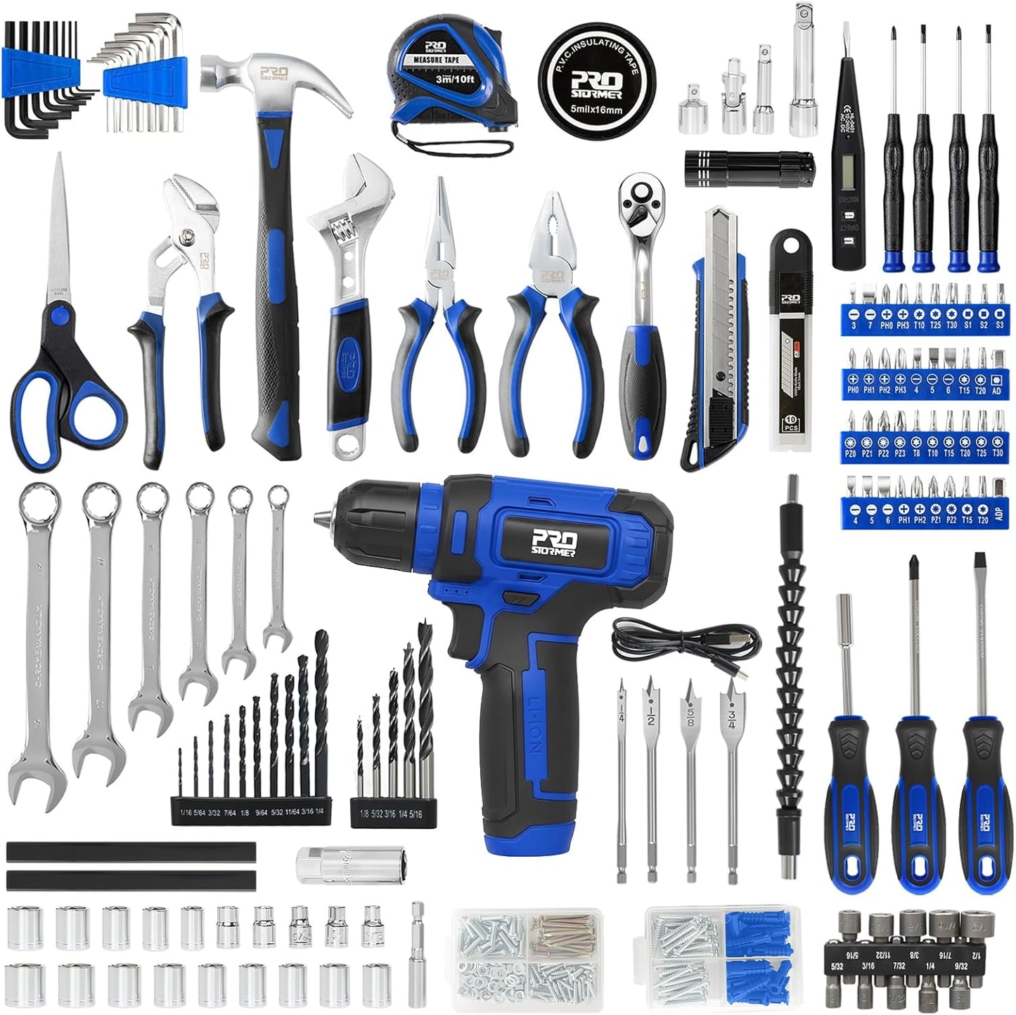 Prostormer Juego de herramientas con taladro inalámbrico de 8 V, ki...