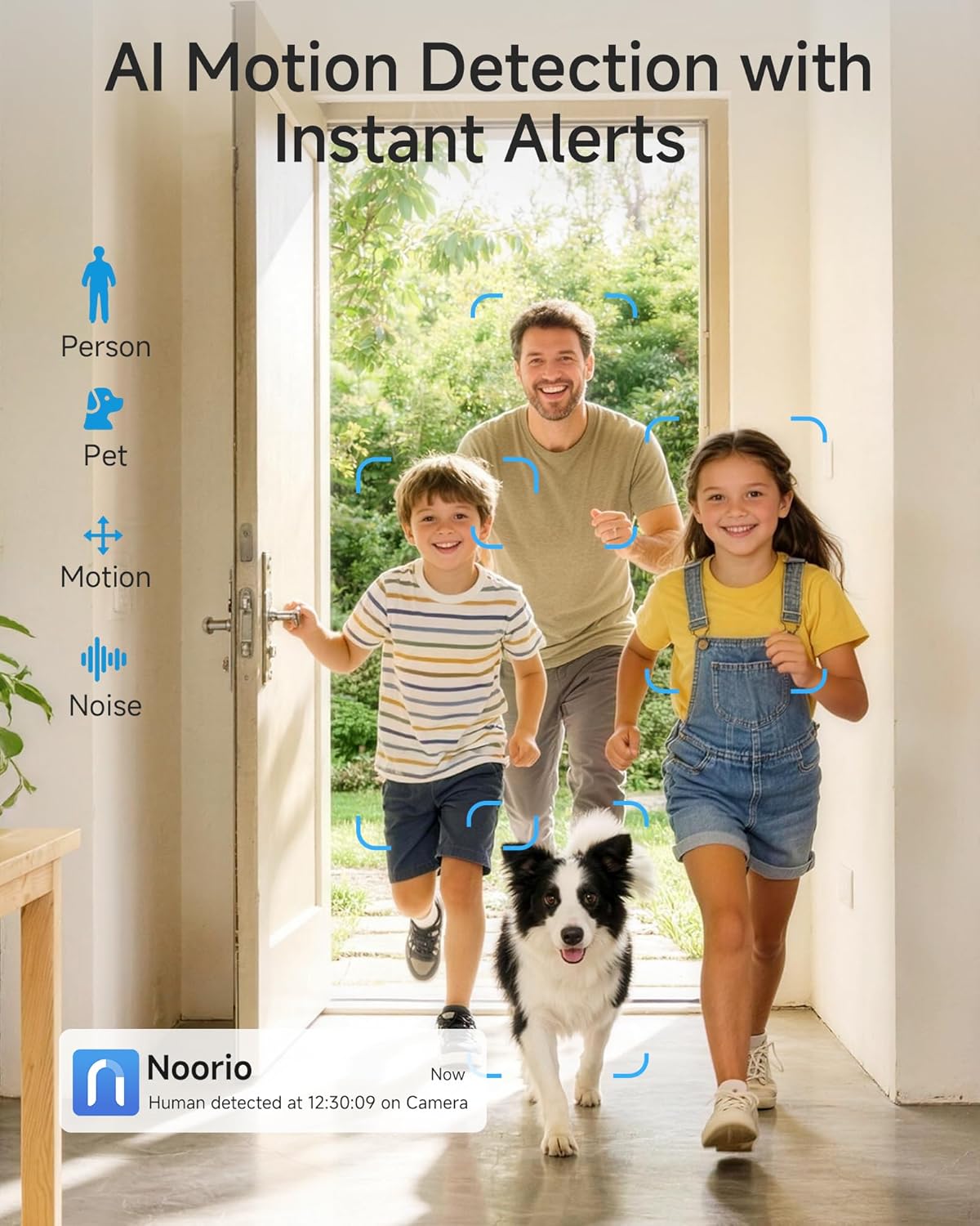 Noorio Cámara de seguridad para interiores 2K con WiFi de 5 GHz, cá...