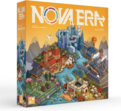 CMON Nova Era - Juego de mesa de construcción de civilización y estrategia económica, juego accesible para niños y adultos, a partir de 12 años, 2-4 jugadores, 60 minutos de tiempo de juego