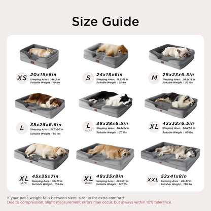 Bedsure Camas Ortopédicas para Perros Tamaño Grande - Cama Lavable...