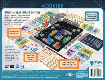 Renegade Game Studios | Juego de Mesa de Estrategia Acquire para 2-6 Jugadores, Edades 12+ con 2 Modos de Juego