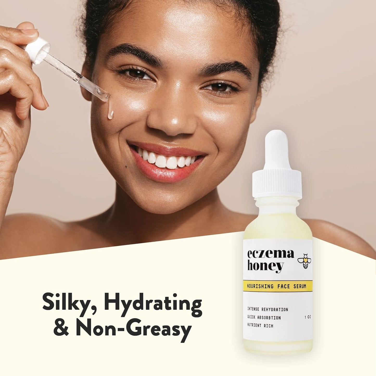 ECZEMA HONEY Suero nutritivo facial - Suero hidratante diario - Aceite facial para eczema, piel seca y sensible (1 onza)