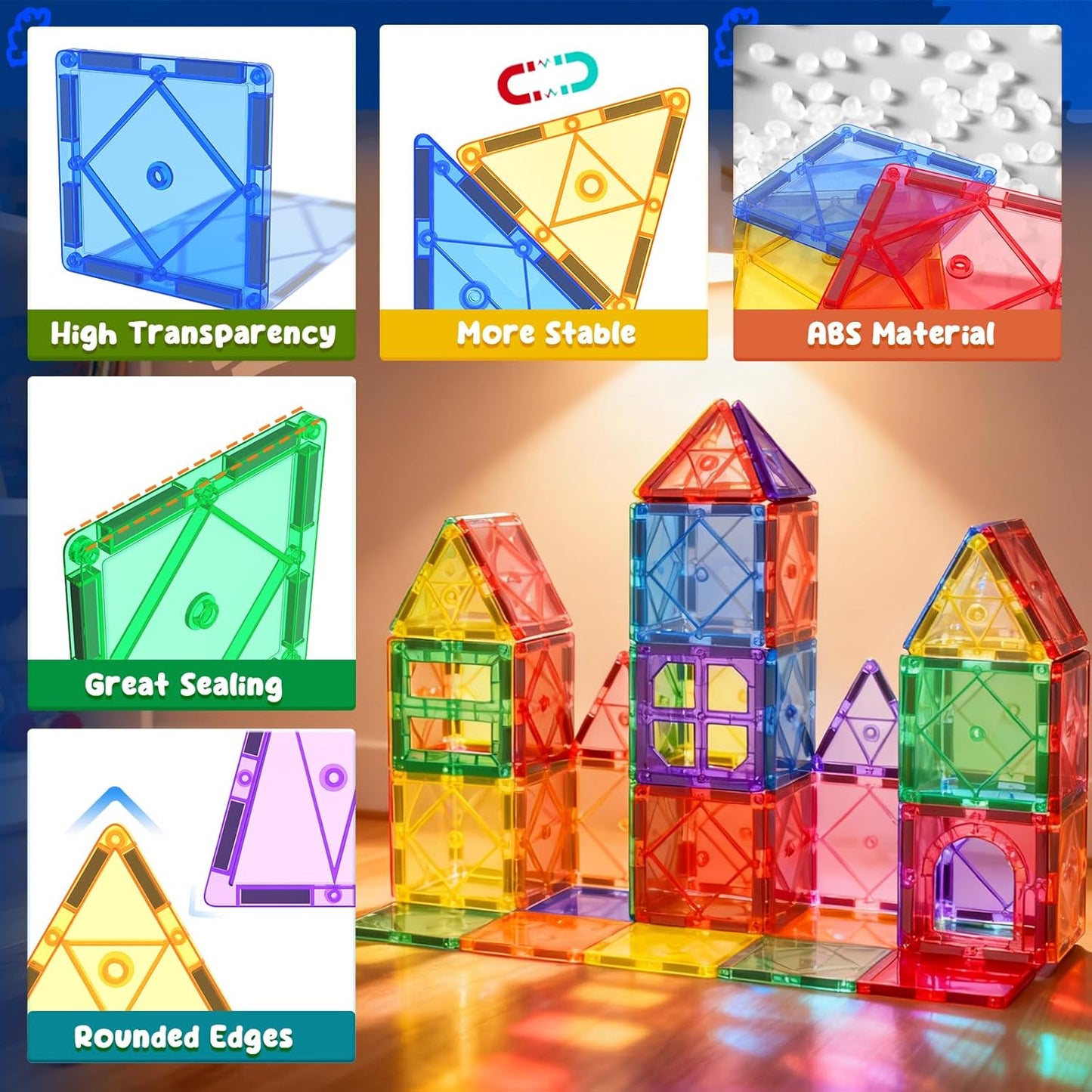 Soyee Bloques de construcción magnéticos para niños de 3 a 12 años, juguetes educativos STEM para niñas y niños, juguetes sensoriales para niños con autismo, imprescindibles en el aula