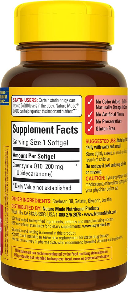 Nature Made CoQ10 200 mg, suplemento dietético para apoyo a la salu...