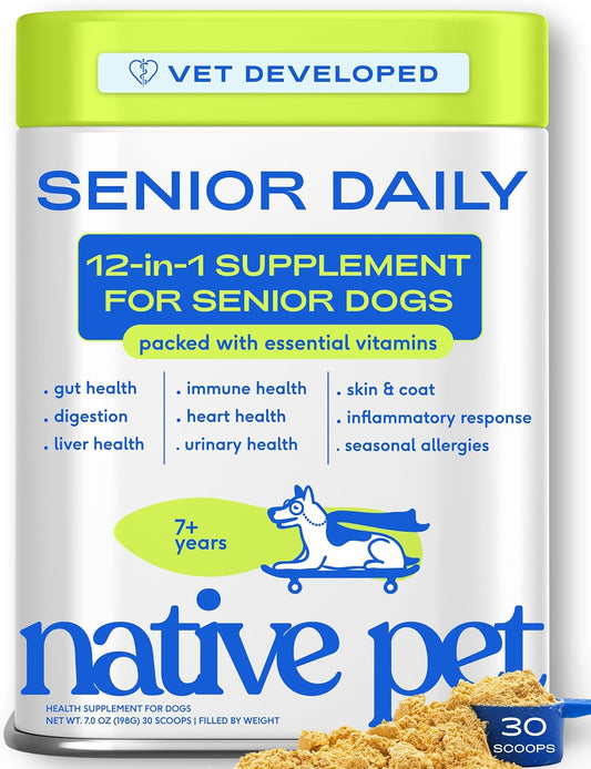Native Pet Vitaminas y suplementos diarios para perros mayores \u20...