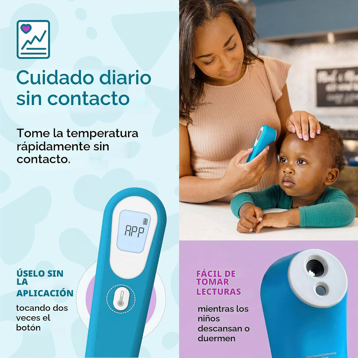 Termómetro inteligente Kinsa QuickScan - Termómetro digital sin con...