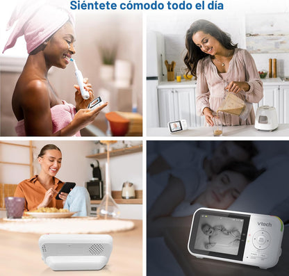 VTech VM819 - Monitor de bebé con cámara y audio, cámara portátil d...