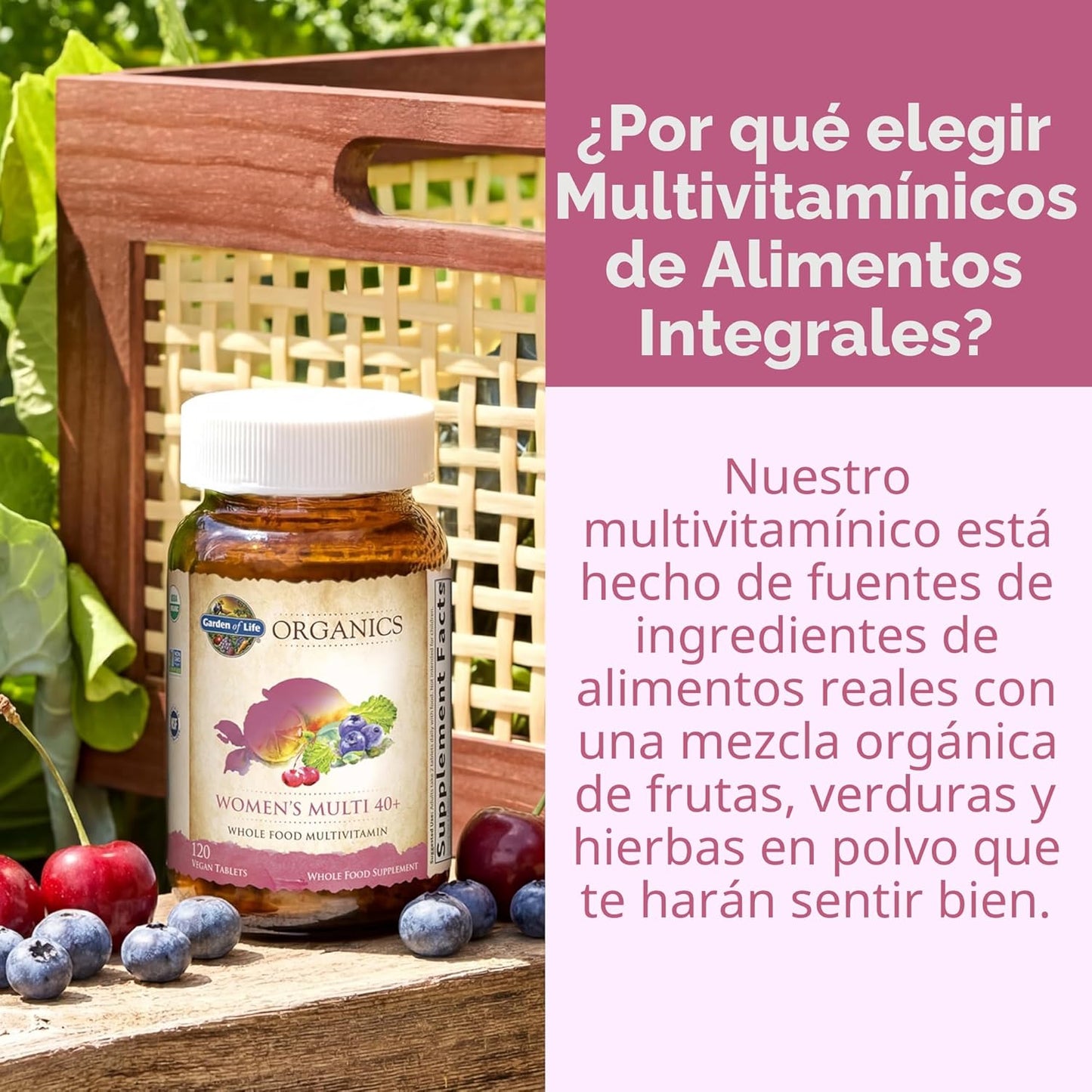 Garden of Life Multivitamin para mujeres de 40 años o más, vitamina...