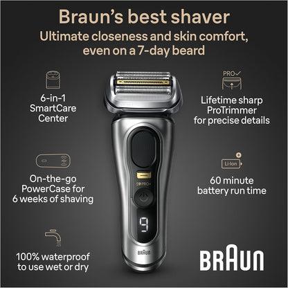 Braun Maquinilla de afeitar eléctrica Series 9 PRO+ 9577cc para hom...