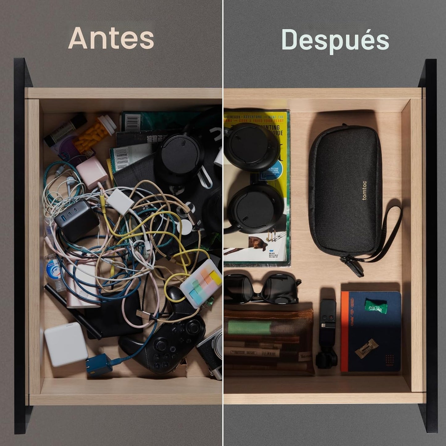 tomtoc Organizador de Electrónicos Estuche de Viaje, Bolsa de Viaje...