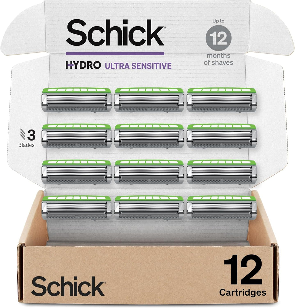 Recargas de cuchilla de afeitar Schick Hydro Ultra Sensible, 12 uni...