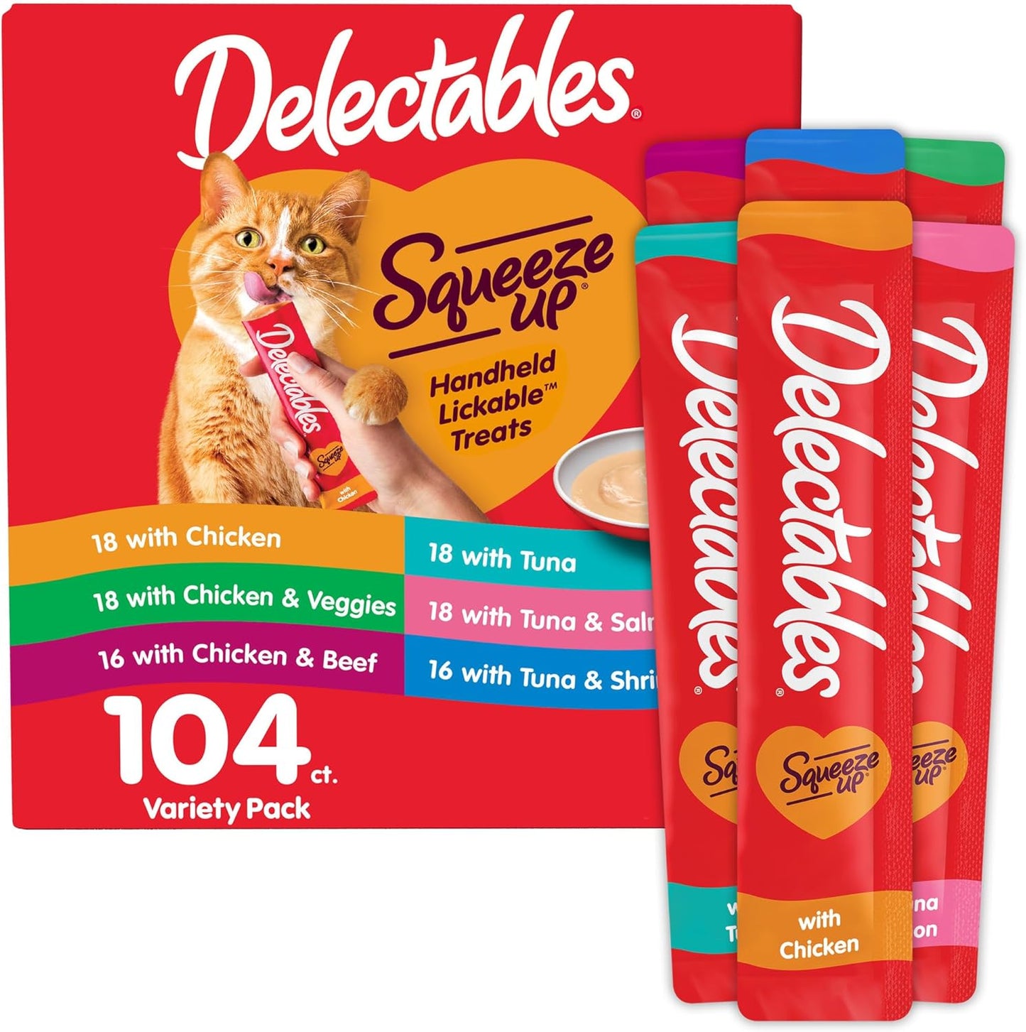 Delectables Squeeze Up - Paquete variado de puré cremoso exprimible...
