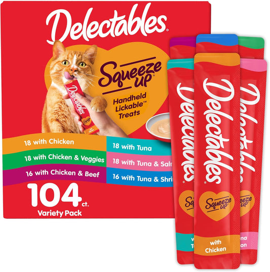 Delectables Squeeze Up - Paquete variado de puré cremoso exprimible...