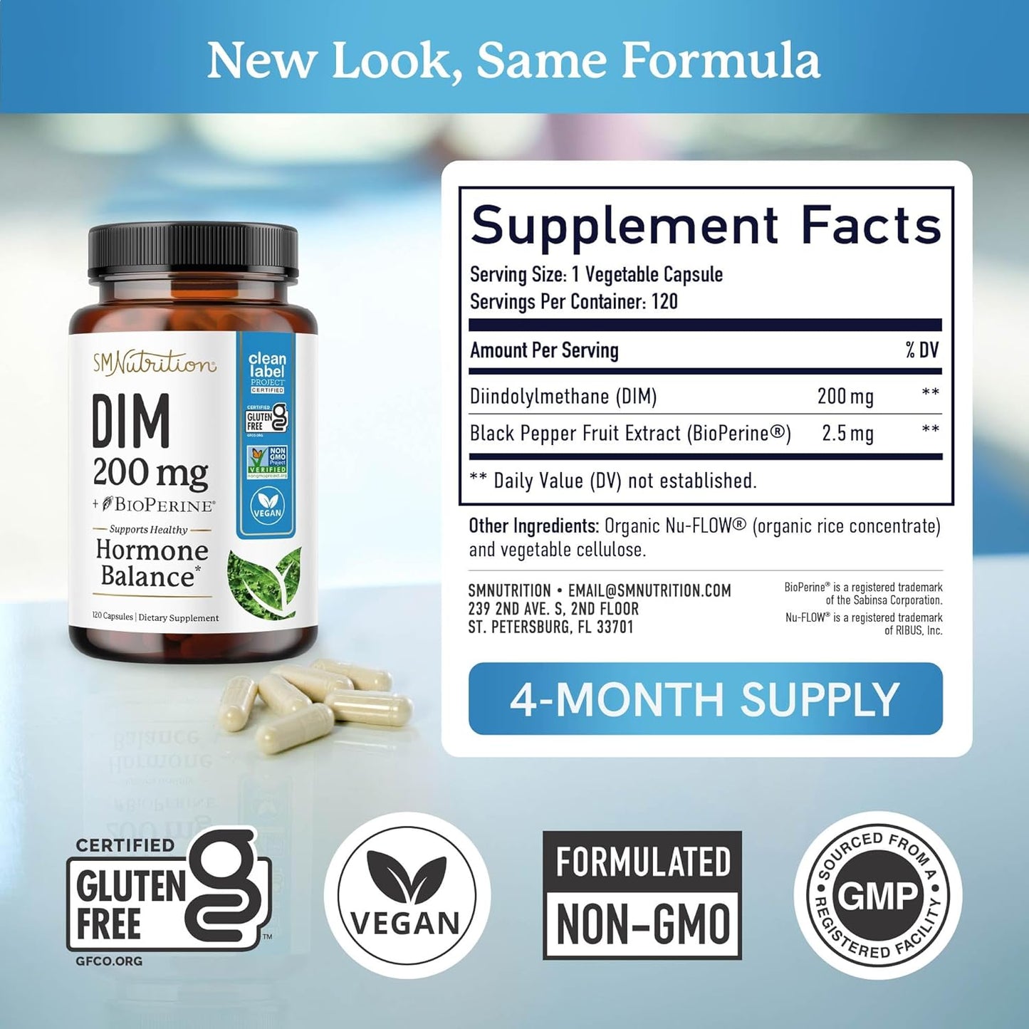 Suplemento DIM de 200 mg (120 unidades) | Equilibrio de estrógeno p...