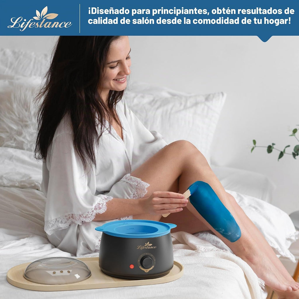 Lifestance Kit completo de depilación para el hogar, calentador de...