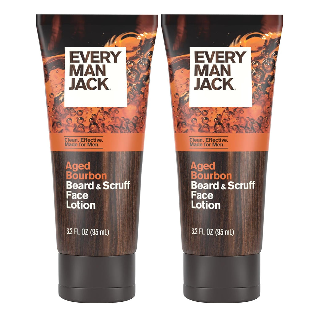 Every Man Jack Beard + Scruff Face Loción para hombres, Bourbon env...