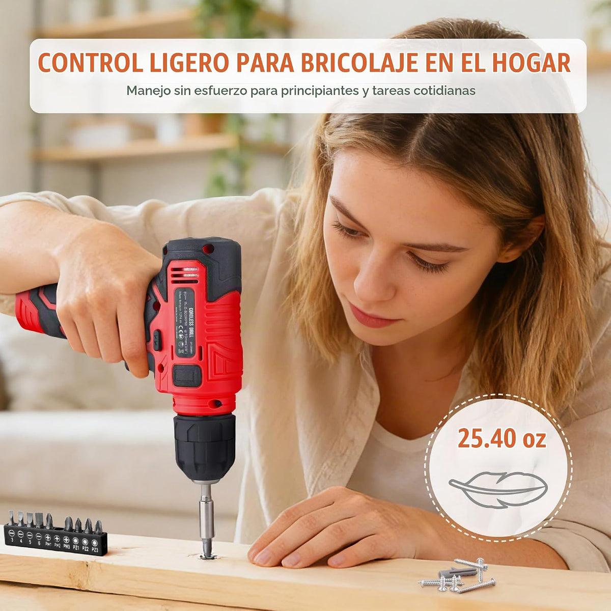 Hi-Spec Juego de taladro inalámbrico de 8 V y kit de herramientas d...