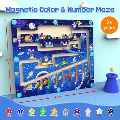 Laberinto Magnético de Color y Números - Juguetes Montessori para N...