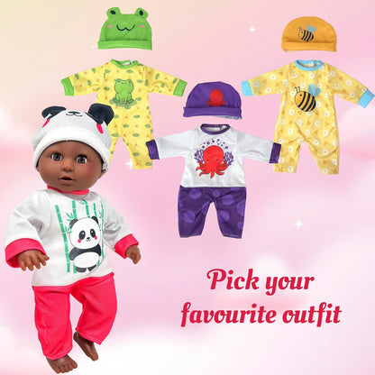 Muñeca de bebé de cuerpo suave con accesorios y 4 juegos de trajes...