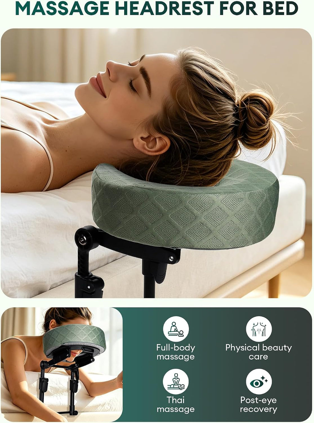 LIARTY Reposacabezas de masaje para cama, base facial debajo del co...