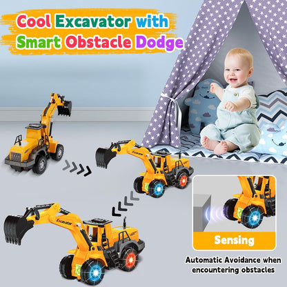Juguetes de coche para niños pequeños, juguete de excavadora con 2...