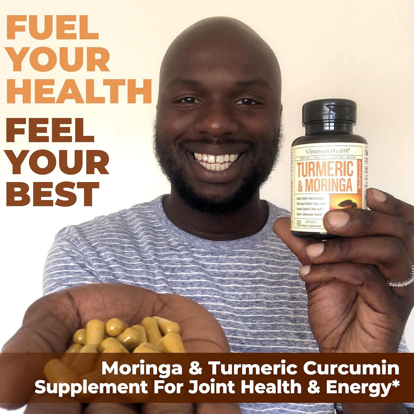 Moringa Turmeric Curcumin Supplement for Joint Health, Gut Health,...