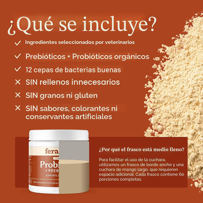 Fera Pets Probióticos para Perros y Gatos con Prebióticos - Orgánic...