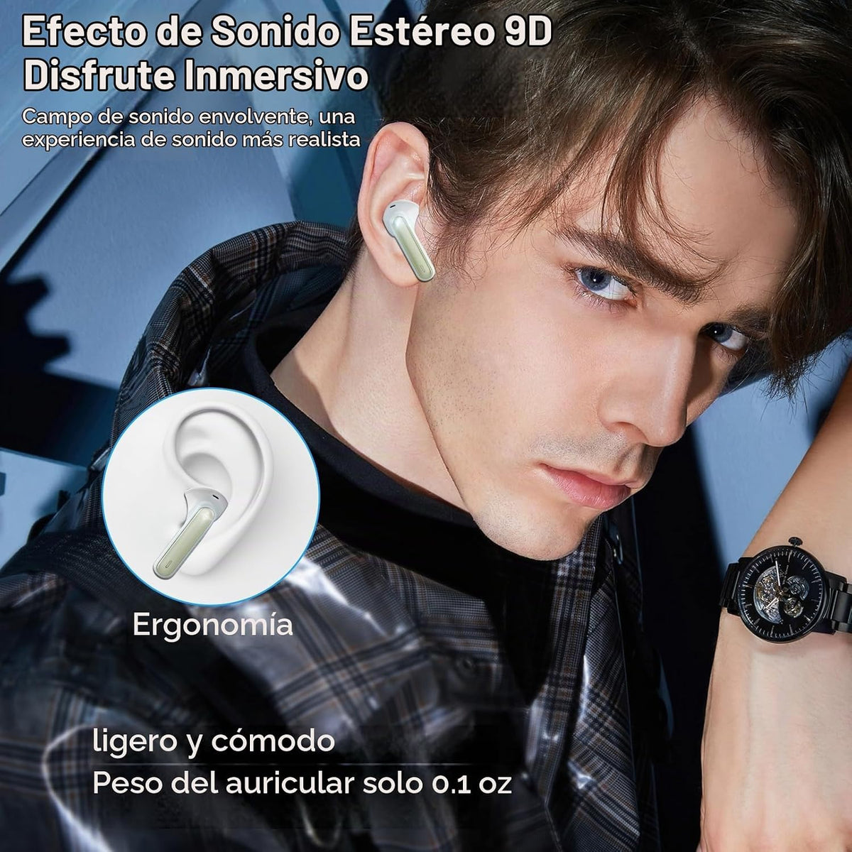 Fhumsh Auriculares inalámbricos, Bluetooth 5.3, estéreo de alta fid...