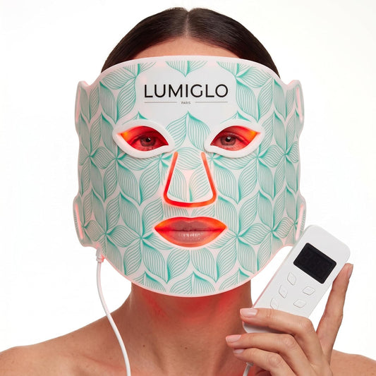 Lumiglo París - Máscara facial de terapia de luz LED, luz roja, dis...