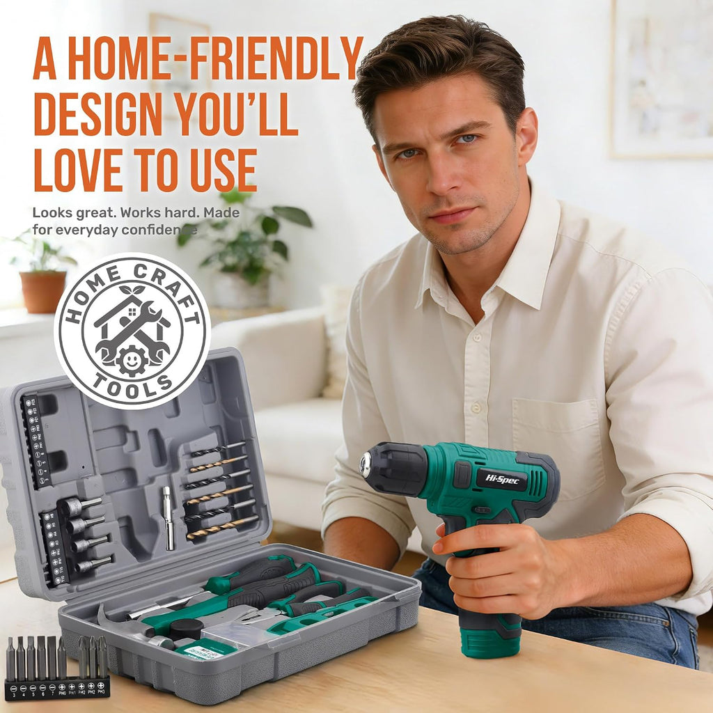 Hi-Spec Taladro inalámbrico de 8 V y kit de herramientas con herram...