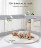Fodoss Corralito para bebés, 47 × 47 pulgadas para bebés y niños pe...