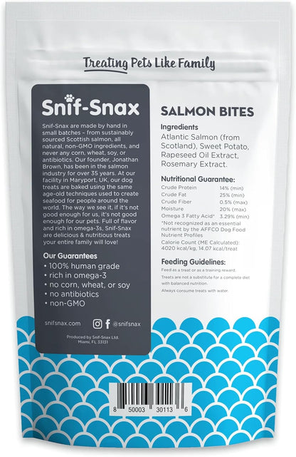 Snif-Snax Salmon Bites - Golosinas para perros, paquete de 3 golosi...