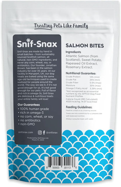Snif-Snax Salmon Bites - Golosinas para perros (8 onzas), golosinas...
