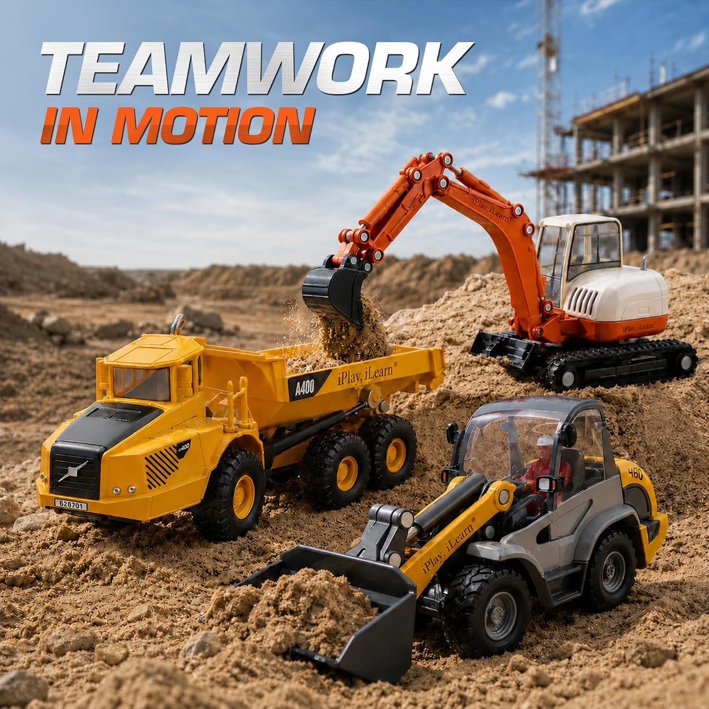iPlay, iLearn Juego de Sitio de Construcción de Servicio Pesado, Ca...