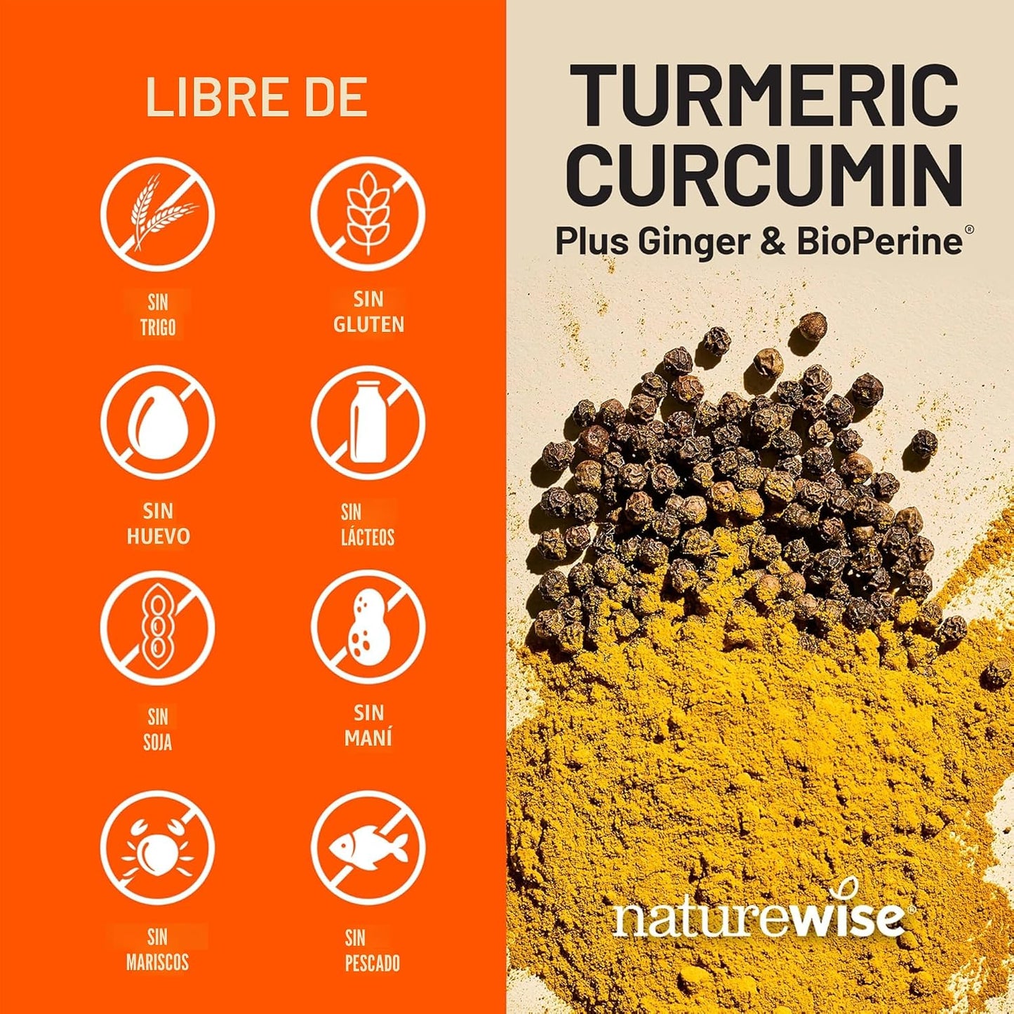 NatureWise Curcumina cúrcuma 2250 mg \u2013 95% curcuminoides y ext...