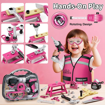 KidBloom Juego de herramientas para niños pequeños, juego de herram...