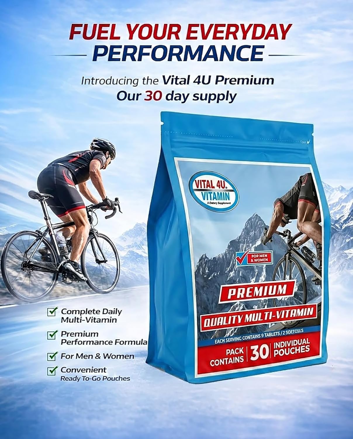 VITAL 4U® Vitamina - Multivitamínico prémium para hombres y mujeres...