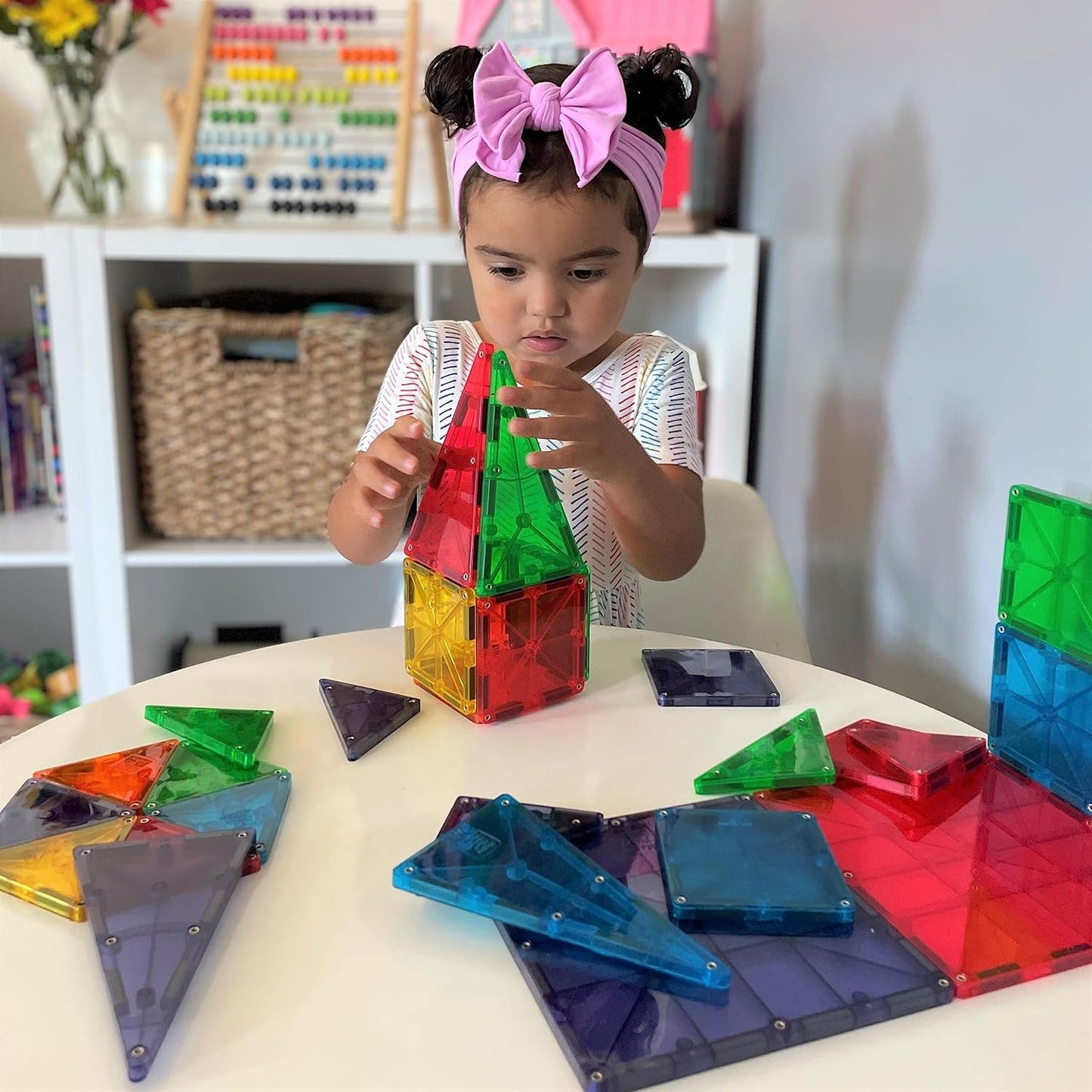 MAGNA-TILES Juego clásico de construcción magnética de 32 piezas, l...