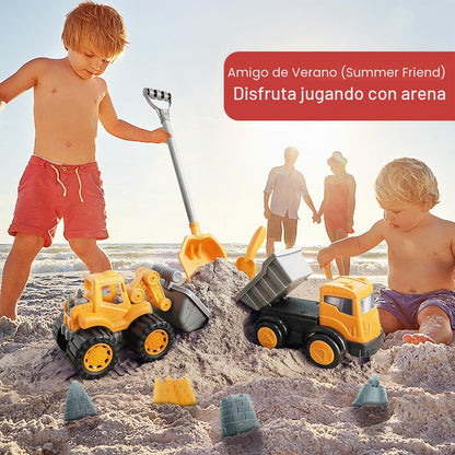 IOKUKI Juguetes de playa de arena de pala larga con juguete de exca...
