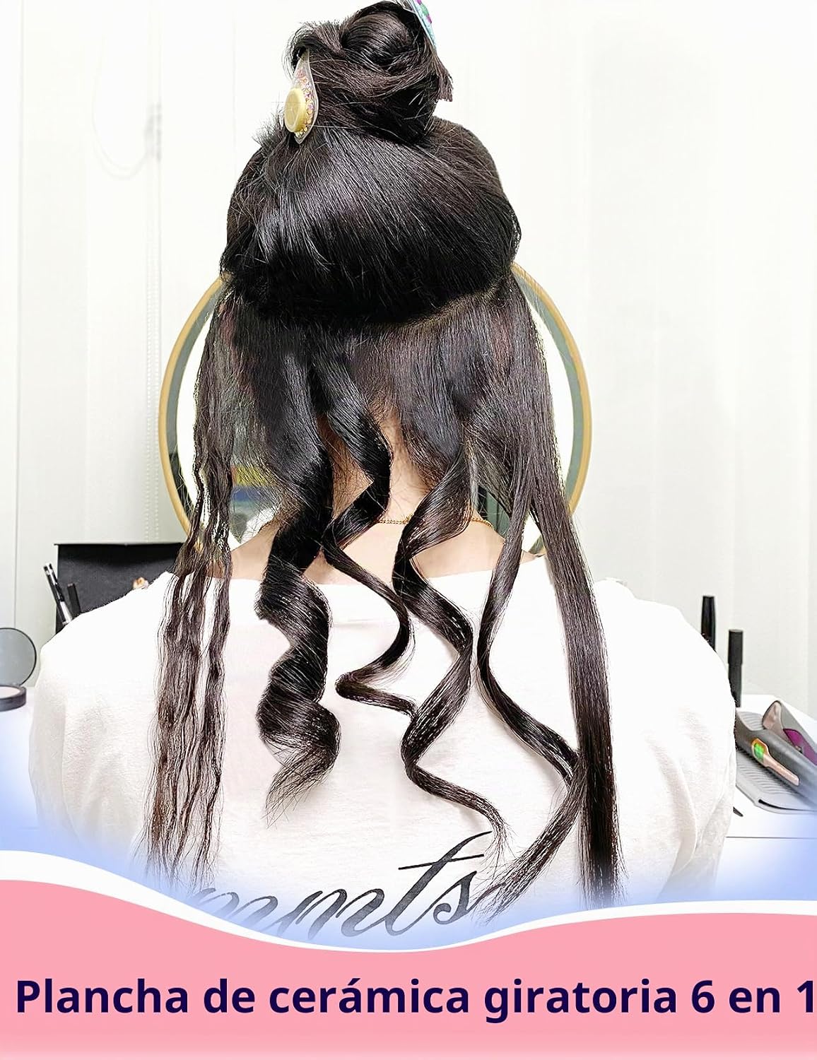 Plancha plana de pelo profesional Angenil Pro Twist, alisadora y ri...